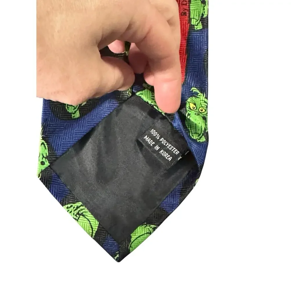 Dr Seuss How The Grinch Stole Christmas Faces Cartoon Novelty Necktie Polyester